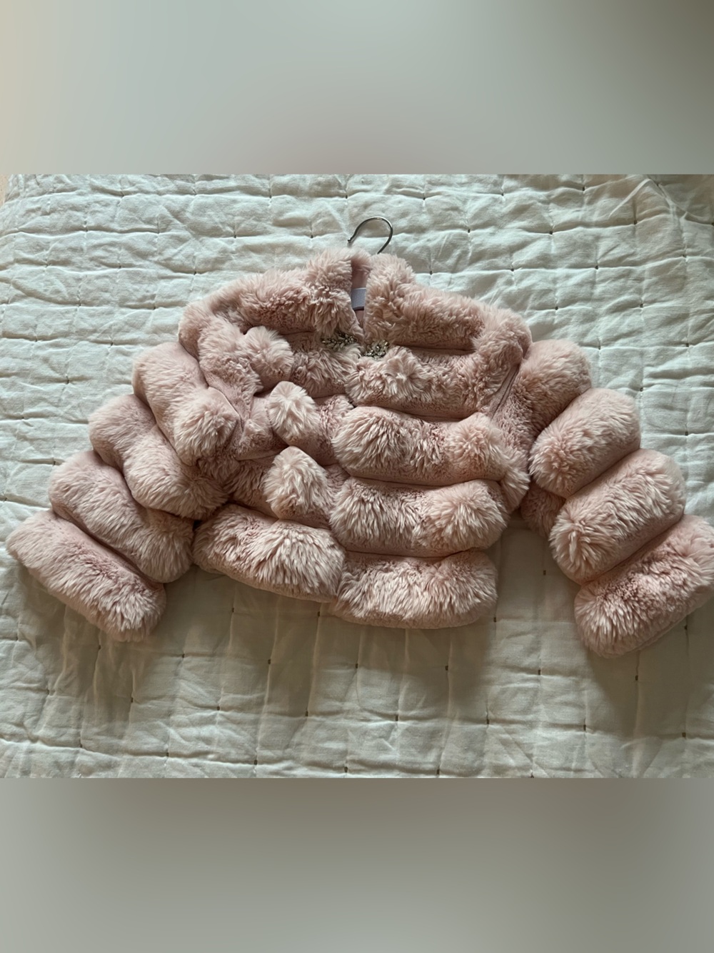 Tutu du Monde faux fur jacket - Blush Pink 3-4Y